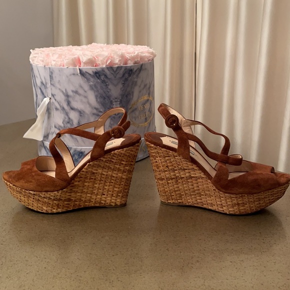 Prada Wedges. Suede camel color. Size 41. - Picture 8 of 8